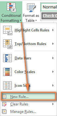 Creating a new conditional formatting rule using a formula