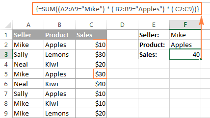 An array formula with the AND operator